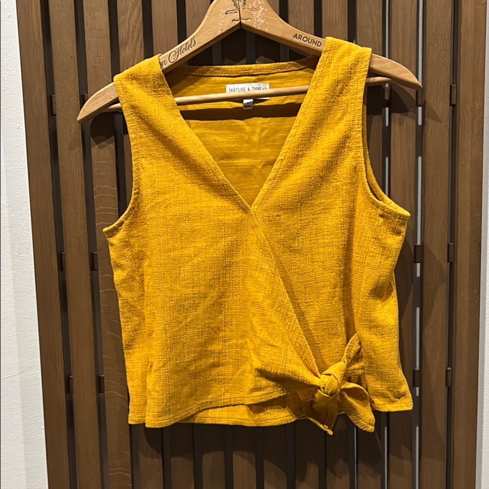 Madewell Yellow Wrap Tank Top